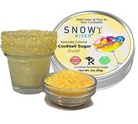 Snowy River Cocktail Sugar 3oz Gift Pack, All Natural Beverage Rimmer for Cocktails & Margaritas in Gift Rimmer Tin, Drink Decorating (Gold)