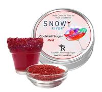 Snowy River Cocktail Sugar 85ml Gift Pack Natural Drinks Rimmer for Cocktails and Margaritas in Gift Rimmer Tin, Beverage Decoration (Red)