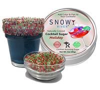 Snowy River Cocktail Sugar Rimmer Blends, Naturally Colored Sugar for Margaritas and Cocktails, Glass Rimmer, Sanding Sugar (Holiday)