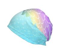 Snowy Running Bear Beanie for Men and Women, Full Print Knit Hat, Soft & Warm, Seasons, Large, Nice Feathers, One size