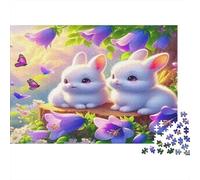 Snowy Scene with Deer And Rabbit 1000 Pc Sturdy Cardboard Classic Jigsaw Puzzle for Adults & Kids 12+, Stress Relief Puzzle, Decompression & Wall Decor, Ultimate Relaxation Gift 52x38cm/1000pcs