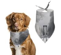 Snowy Train Tracks Dog Bandana Triangle Dog Scarf Washable Polyester Dog Bibs Cute Pet Bandana for Medium Large Dogs Puppy and Cats
