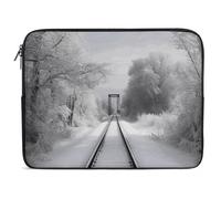 Snowy Train Tracks Laptop Sleeve Case 12inch, Shockproof Protective Case, 10-17 Inch Computer Sleeve, Water Resistant Laptop Briefcase for Men Women Compatible with MacBook Air/Notebook/Tablet