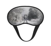 Snowy Train Tracks Sleep Mask for Side Sleeper, Blackout Sleep Eye Mask Comfortable Blindfold Eyeshade Soft Breathable Sleeping Mask with Elastic Strap Silk Eye Covers for Travel