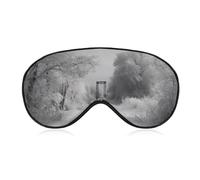 Snowy Train Tracks Sleep Mask, Ultra Soft Eye Mask for Sleeping with Adjustable Strap, Comfortable Lightweight Blindfold Eyeshade, Total Blackout Eye Cover for Night Sleep Travel Office Nap