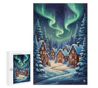 Snowy Village Aurora Night Puzzle 1000 Teile Schwer Puzzle Spielzeug Lernspiel Impossible Herausforderungsspielzeug Für Erwachsene Kinder 1000 PCS