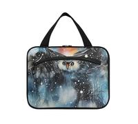 Snowy Watercolor Penguin Hanging Travel Toiletry Cosmetic Makeup Bag Large Capacity Foldable Storage Wash Bags for Women Girls Bathroom