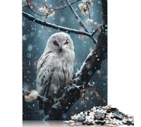 Snowy White Owl Puzzles for Adults & Teenagers Puzzles for Adults & Teenager Fun Puzzles Games 500pcs (52x38cm)