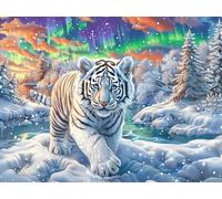 Snowy White Wolf 1000 Pieces Set Classic Jigsaw Puzzle Animal Pet Couple Puzzle Partners Mind Relaxation Wall Decor Easter New Year Creativity & Gift Giving 1000 PCS