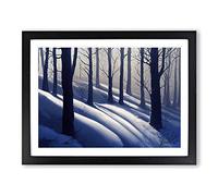 Snowy Winter Forest Vol.4 H1022 Framed Print for Living Room Bedroom Home Office Décor, Wall Art Picture Ready to Hang, Black A4 Frame (34 x 25 cm)