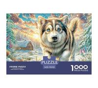 Snowy Wolf 1000 Piece Jigsaw Puzzles for Adults, Cute Pet Family Game Challenging Family Activity Perfect for Game Nights, Ideal for Her Him 70x50cm/1000pcs