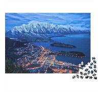SnowyMountainsNight 1000 Pieces Puzzles Colorful Coastal Mountain Town Decoration Puzzle Decompression Jigsaw for Men And Women Challenging Puzzles Jigsaw Puzzles for Adults 70x50cm/1000pcs