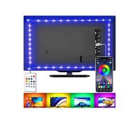 SNPDE LED Strip Lights for TV, USB TV Backlight Kit with Remote, APP Control Sync to Music, 5050 RGB LED Bias Lighting for HDTV, PC and Mirror (16.4ft for 55"-75" TV)