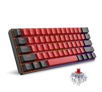 Snpurdiri 60% Compact Size Mechanical Gaming Keyboard - Red Switches | USB-C Wired | UK Compatible US Layout | 16.8M RGB Backlit | Portable for PC & Laptop (Black-Red)