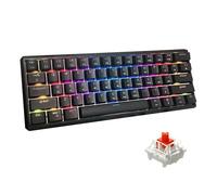 Snpurdiri 60% Gasket Wired Mechanical Gaming Keyboard, RGB Backlit 61 Keys Mini Gaming Keyboard (Black, Red Switches)