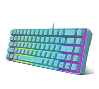 Snpurdiri 60% Membrane Gaming Keyboard,RGB Compact Wired Small Keyboard, Strong Mechanical Feel for PC/Mac Gamer, Typist, Travel, Easy to Carry on Business Trip(68 Keys,Blue)