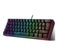 Snpurdiri 60% Wired Gaming Keyboard, 61 Keys RGB Backlit Ultra-Compact Contour Line Small Gaming Keyboard, for PC/Mac Gamer, Typist, Travel, Easy to Carry on Business Trip (Black)