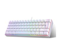 Snpurdiri 60% Wired Gaming Keyboard, 61 Keys RGB Contour Line (White) | Backlit Ultra-Compact Small Gaming Keyboard for PC/Mac Gamer, Typist, Travel, Easy to Carry on Business Trip