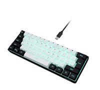 Snpurdiri 60% Wired Gaming Keyboard, Mechanical Feel Small Mini Keyboard, Portable Compact RGB Keyboard for PC, Mac, Office, Gaming (61 Keys, Black and White)