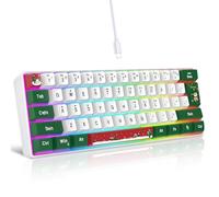 Snpurdiri 60% Wired Gaming Keyboard, RGB 61-Key (Red Green White)