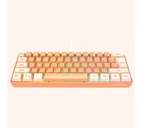 Snpurdiri 60% Wired Gaming Keyboard, RGB Backlit Ultra-Compact Water-Resistant Mini Keyboard, 61 Keys, for PC/Mac Gamers, Typists, Travel, Easy to Carry on Business Trips, Cream-Orange (QWERTY Layout)