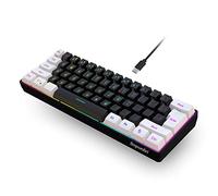 Snpurdiri 60% Wired Gaming Keyboard, Small RGB Backlit Membrane Gaming Keyboard, Ultra-Compact Mini Waterproof Keyboard for PC Computer Gamer White and Black
