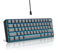 Snpurdiri 60% Wired Gaming Keyboard, Ultra-Compact 61 Keys 60 Percent Mini Gaming Keyboard for PC/Mac Gamer, Typist, Travel, Easy to Carry on Business Trip(Iron Grey)