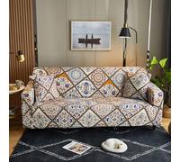 Snqzo High Stretch Sofa Cover 1 2 3 4 Seater Super Soft Sofa Slipcover Printed Spandex Couch Cover Universal Fitted Sofa Slipcover Washable Elastic Fabric Furniture (Size:4 Seater(235-300cm),Color:E)