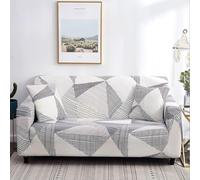 Snqzo Sofa Cover 1/2/3/4 Seater High Stretch Sofa Covers Super Soft Sofa Slipcover Printed Pattern Sofa Covers All-inclusive Sofa Slipcover Non Slip Sofa Cover Washa(Size:4 Seater(235-300cm),Color:W)