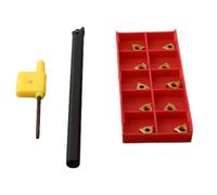 SNR0008K11 Right-Hand Threading Turning Tool Holder with 10× 11IR A60 Carbide Inserts, 10mm Shank, 125mm Overall Length, for CNC Boring Bar for