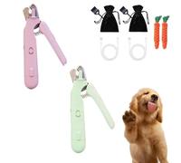 Snrtevu 2-in-1 Dog & Cat Nail Trimmer - Claw Grooming Tool, With LED Light and Anti-Splash Guard, Low Noise for Stress-Free Grooming (2PCS-F)