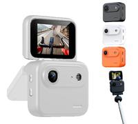 Snrtevu 4K Action Camera - Hands-Free Action Cam with 143° FOV, Multi-Functional Flip Screen, POV Cam for Cycling, Hiking & Surfing (STYLE-1,WHITE)