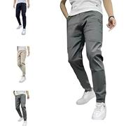 Snrtevu Cargo Pants, Comfortable Cargo Pants with Great Storage Capacity, Men's High-Stretch Overalls for Work & Outdoor, Loose & Casual, Exceptional Comfort (Gray,33)