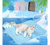 Snrtevu ChillyBreeze Cooling Mat - 2026 New Dog Cooling Mat, Reusable, 3-Layer Cooling, Washable, Zero Gel, Safe Materials, Easy Carry, Keeps Pets, Kids & Adults Cool (62 * 50CM,BLUE)