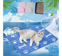 Snrtevu ChillyBreeze Cooling Mat - 2026 New Dog Cooling Mat, Reusable, 3-Layer Cooling, Washable, Zero Gel, Safe Materials, Easy Carry, Keeps Pets, Kids & Adults Cool (50 * 40CM,DARK BLUE)