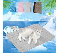 Snrtevu ChillyBreeze Cooling Mat - 2026 New Dog Cooling Mat, Reusable, 3-Layer Cooling, Washable, Zero Gel, Safe Materials, Easy Carry, Keeps Pets, Kids & Adults Cool (100 * 70CM,GREY)
