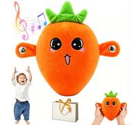 Snrtevu Interactive Music Plush Toy, - Fun & Playful Sound-Activated Toys, Touch Sensitive Soft Fruit Musical Toy for Child Learning & Group Play, Christmas and Birthday Gifts (No battery,orange)
