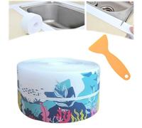 Snrtevu Magic Peel & Stick Self Adhesive Caulk Tape Strip, Waterproof Caulk, Bath Sealant Strip for Kitchen, Bathroom, Toilet (Clear)