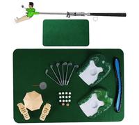 Snrtevu Mini Golf Game Set, Funny Tiny Golfer Game Set, Putting Mat Mini Golf Games for Kids, Educational Family Game, Indoor Outdoor Sport Toys Gifts for Boys Girls Kid (B)