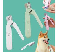 Snrtevu Nail Trimmer, 2 In1 Design Precision Trimming And Grinding, Cat Nail Clippers With Safety Guard And Led Lights, For Small Medium Large Dogs Cats (BC)