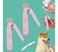 Snrtevu Nail Trimmer, 2 In1 Design Precision Trimming And Grinding, Cat Nail Clippers With Safety Guard And Led Lights, For Small Medium Large Dogs Cats (2A)