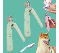 Snrtevu Nail Trimmer, 2 In1 Design Precision Trimming And Grinding, Cat Nail Clippers With Safety Guard And Led Lights, For Small Medium Large Dogs Cats (2B)