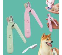 Snrtevu Nail Trimmer, 2 In1 Design Precision Trimming And Grinding, Cat Nail Clippers With Safety Guard And Led Lights, For Small Medium Large Dogs Cats (AB)