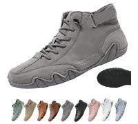 Snrtevu Shoes, Ergonomic Shoes, Non-Slip & Waterproof Leather Barefoot Shoe for Natural Pain Relief, Embrace All-Day Comfort and Natural Support (Gray,6)