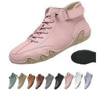 Snrtevu Shoes, Ergonomic Shoes, Non-Slip & Waterproof Leather Barefoot Shoe for Natural Pain Relief, Embrace All-Day Comfort and Natural Support (Pink,6)