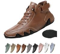 Snrtevu Shoes, Ergonomic Shoes, Non-Slip & Waterproof Leather Barefoot Shoe for Natural Pain Relief, Embrace All-Day Comfort and Natural Support (Coffee,4)