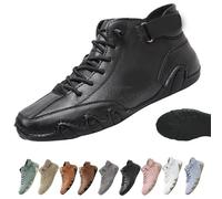 Snrtevu Shoes, Ergonomic Shoes, Non-Slip & Waterproof Leather Barefoot Shoe for Natural Pain Relief, Embrace All-Day Comfort and Natural Support (Black,6.5)