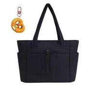Snrtevu The Ultimate Puffer Tote Bag, Puffer Tote Bag, Large Quilted Handbag with Compartments and Zip for Work School Office and Travel (Black)