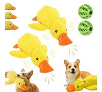 Snrtevu Thecalmpet Calming Durable Duck, Calming Duck Dog Toy Chewable, Squeaky Interactive, Calm Hyper Energetic Pets, Designed With Dog-Friendly Colors (2PCS,Large)