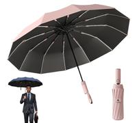 Snrtevu Umbrella, 264-Rib Automatic Umbrella Windproof Strong with Strong Fiberglass Frame for All Weather, UV Protection Compact Travel Umbrellas for Men and Women (G)